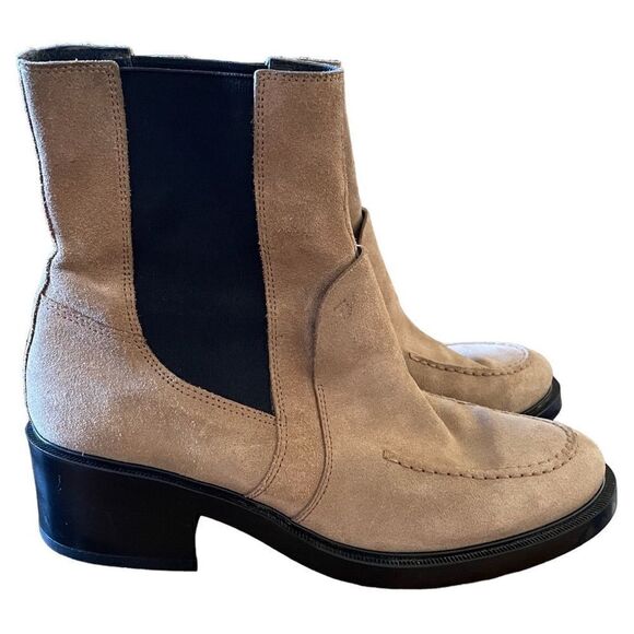 Tods Tronchetto Chelsea Ankle Boot Leather Suede Tan - Picture 6 of 11